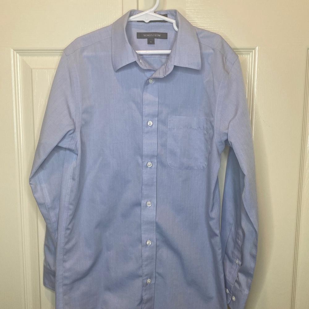 Nordstrom Boys Long Sleeve Blue Button Down
